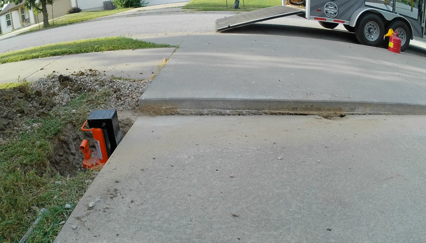 Clay County 4-inch Driveway Lift before concrete leveling