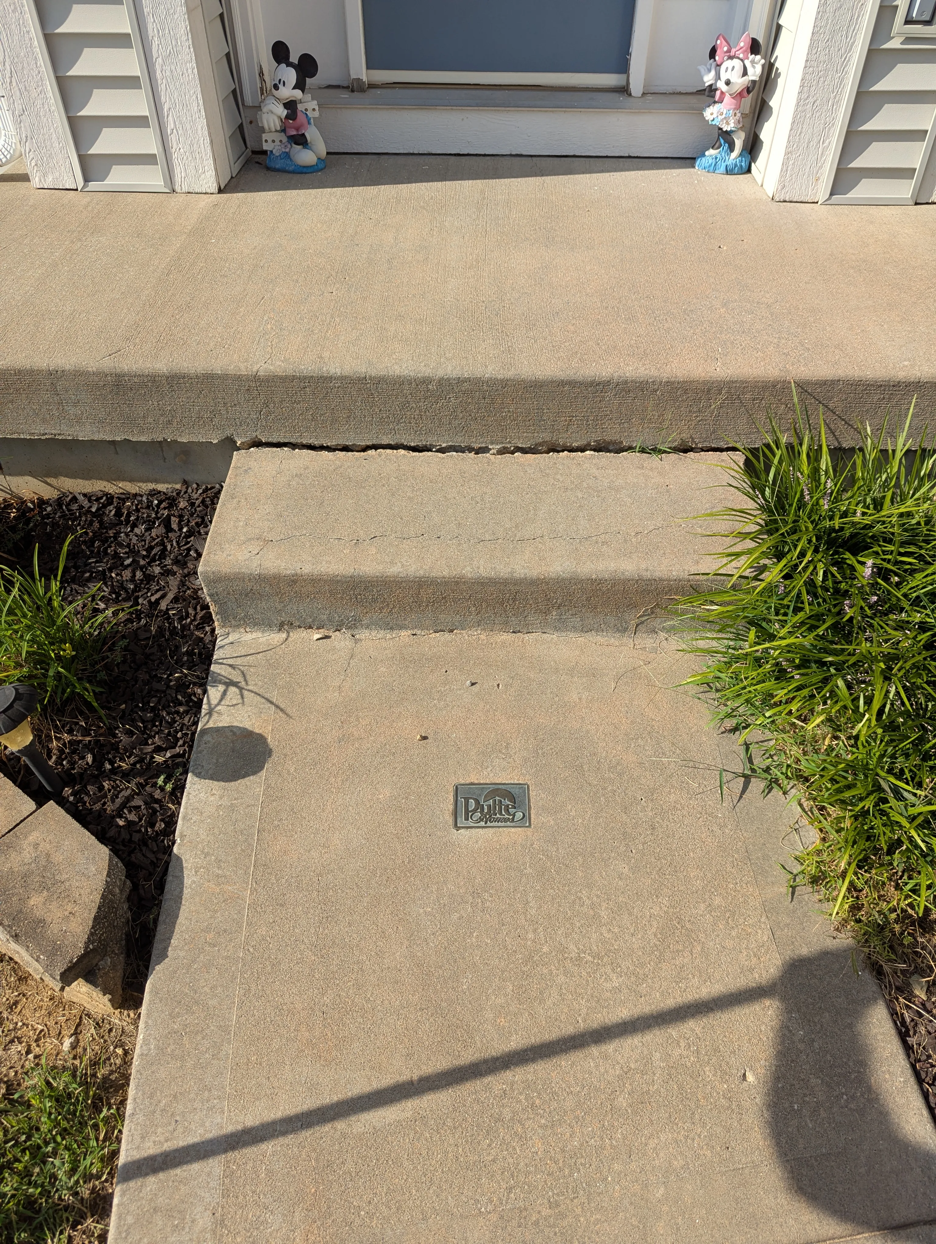 Front porch step before leveling