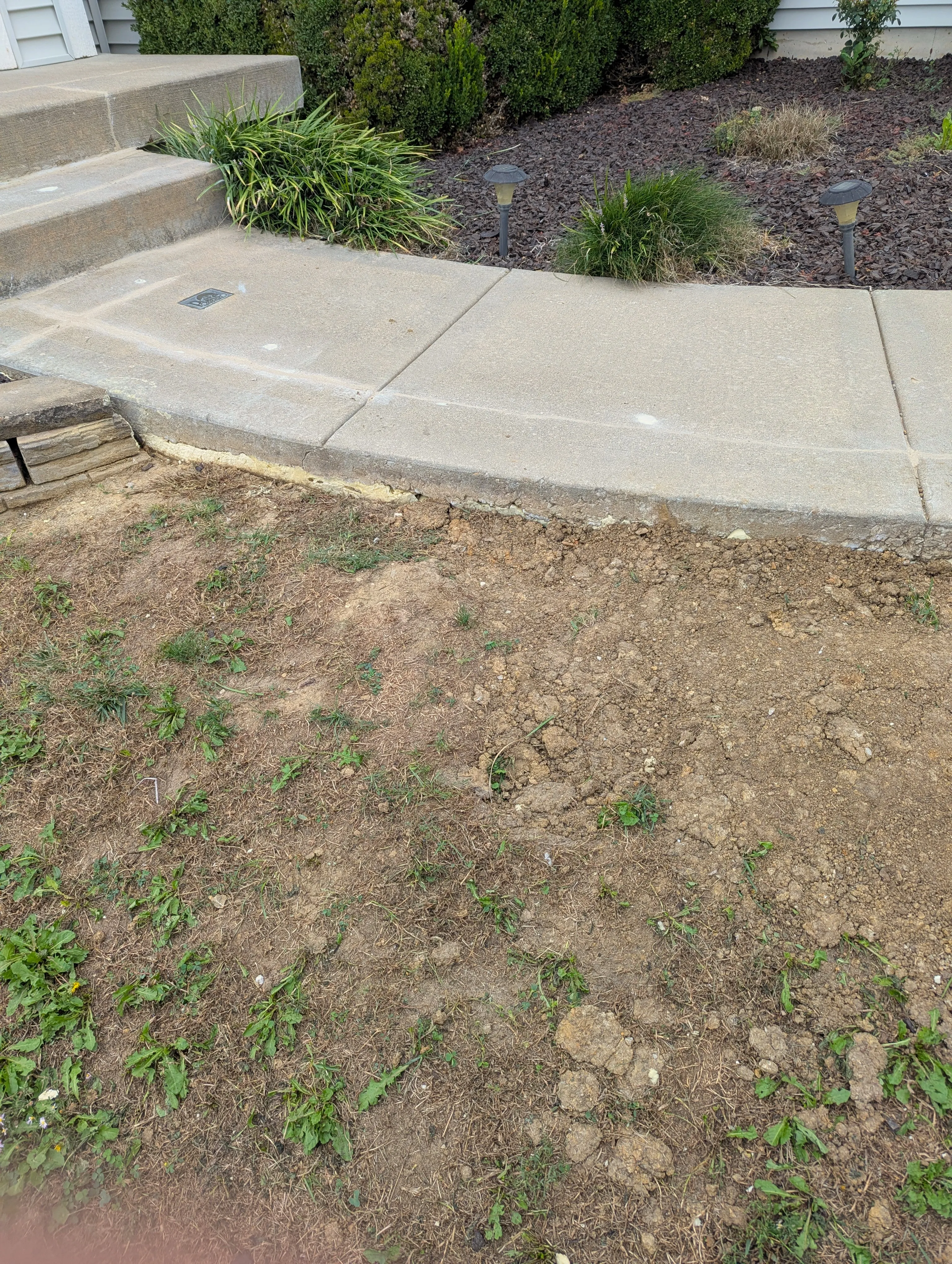 Leveled sidewalk after repair